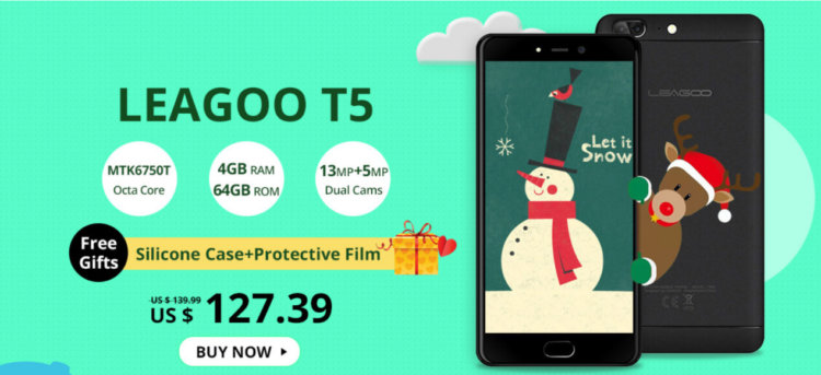 LEAGOO отмечает годовщину глобальной распродажей. LEAGOO T5. Фото.