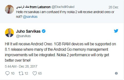 Nokia 2 с 1 ГБ ОЗУ получит Android 8.1. Фото.