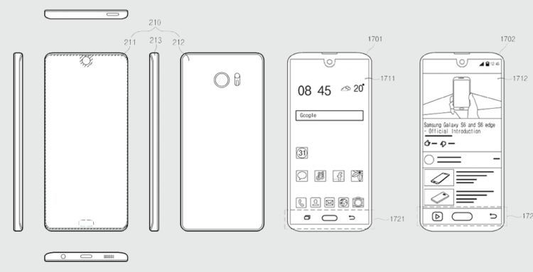 Samsung не исключает выпуск смартфона с выемкой в экране. Фото.