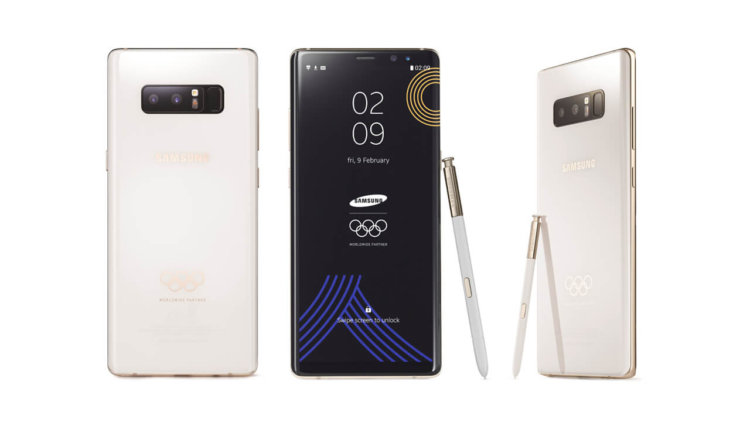 Samsung опять копирует Apple, показав олимпийскую версию Note 8. Фото.