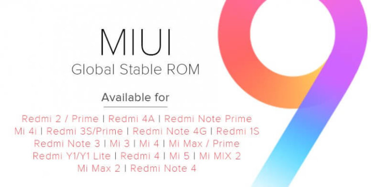 MIUI 9 стала доступна для всех совместимых устройств. Фото.