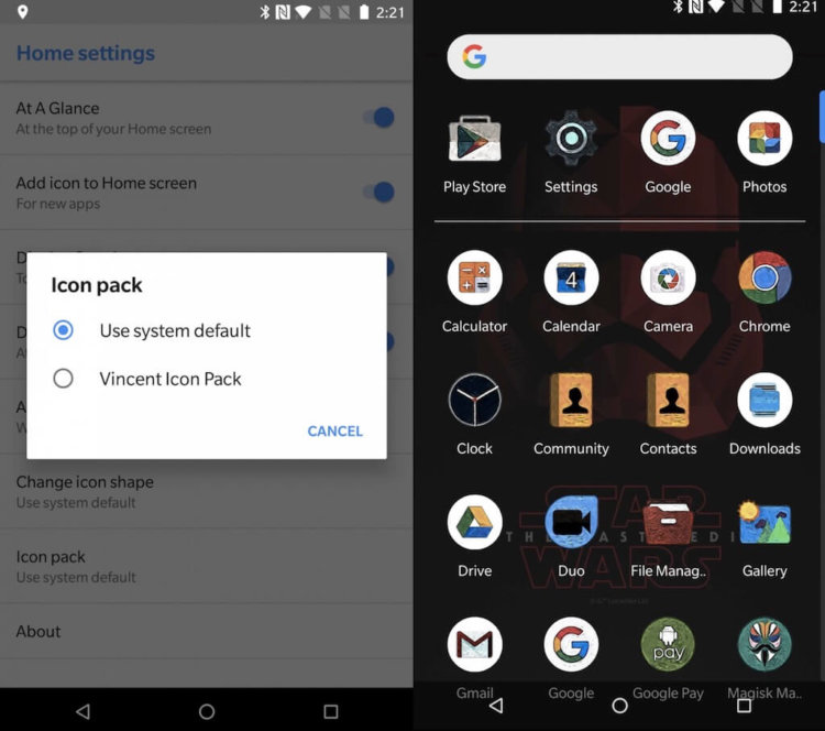 Android Go Pixel Launcher доступен для загрузки на устройства с ограниченным RAM. Фото.