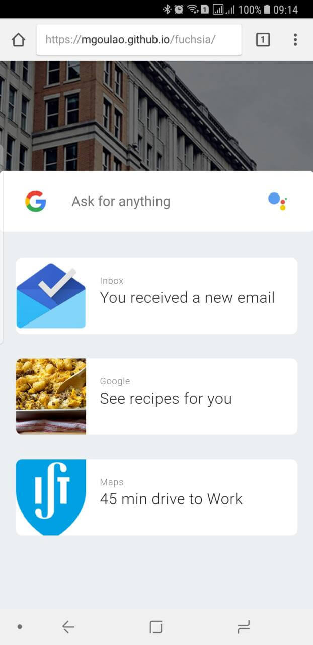 «Секретная» Google Fuchsia OS доступна для тестирования в браузере. Фото.