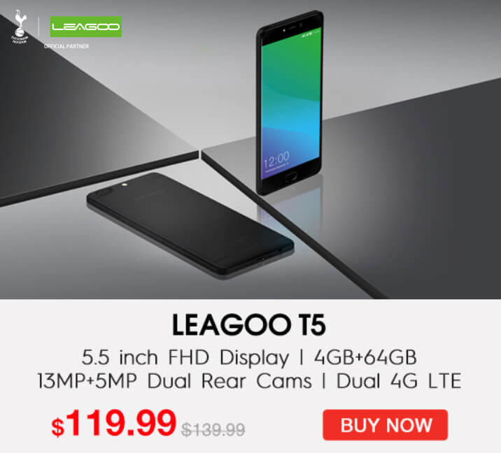 Какие смартфоны LEAGOO можно получить со скидкой 20 %. LEAGOO T5. Фото.