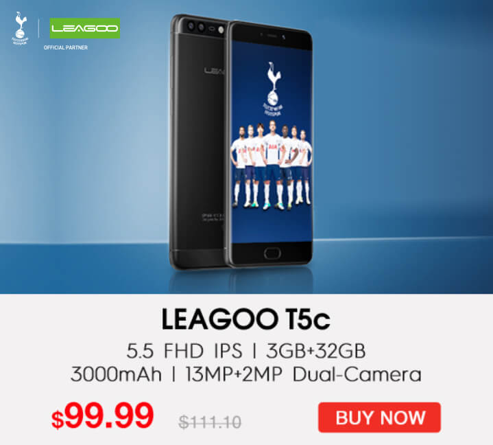 Какие смартфоны LEAGOO можно получить со скидкой 20 %. LEAGOO T5c. Фото.