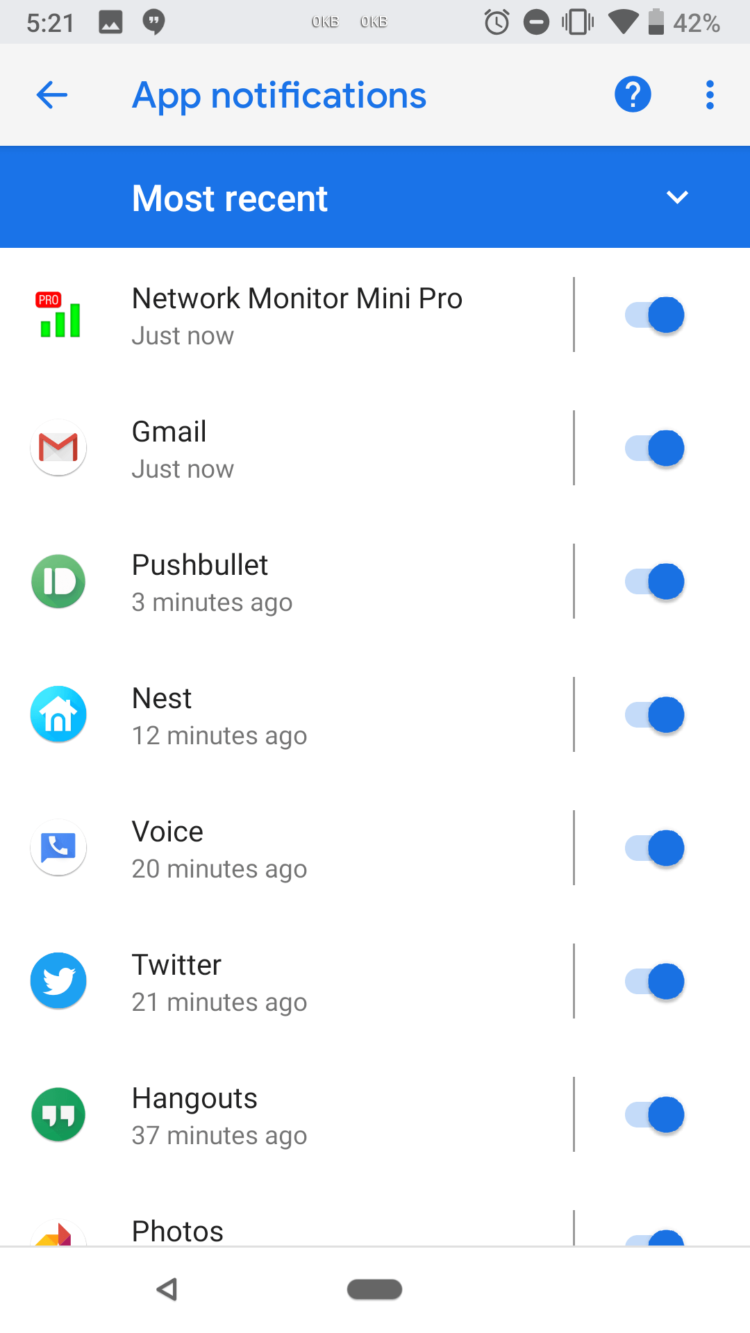 Android P: улучшенные уведомления. Фото.