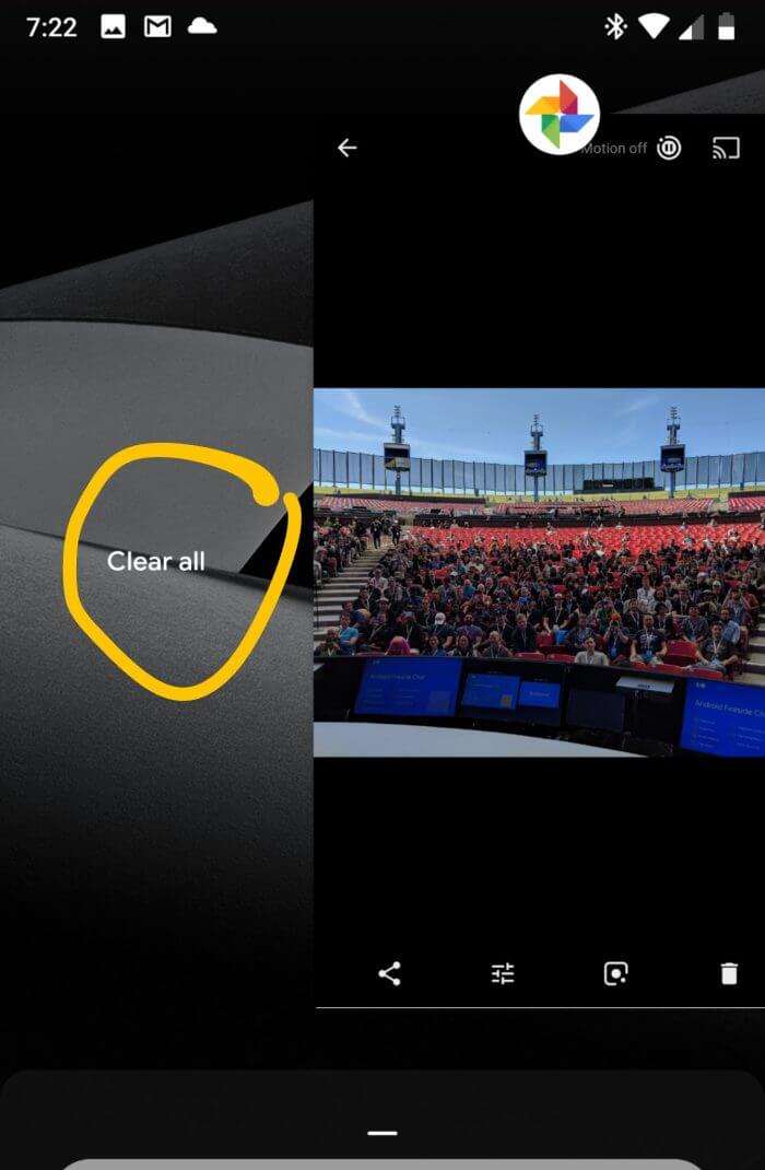 В Android P вернут кнопку «Clear all» в меню последних запущенных приложений. Фото.