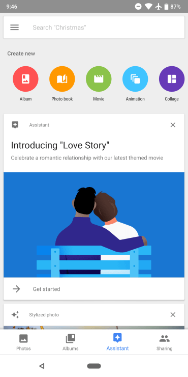 Обновление Google Photos. Приложение научилось создавать романтические видеоролики. Фото.