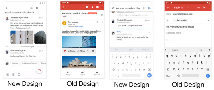 Представлены новые версии Google Maps, Gmail, Google Drive и Google Photos в стиле Material Design 2.0. Обновление Gmail. Фото.