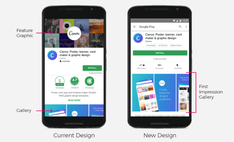 Google обновила дизайн Google Play. Что из этого вышло? Скриншоты вместо обложки. Фото.