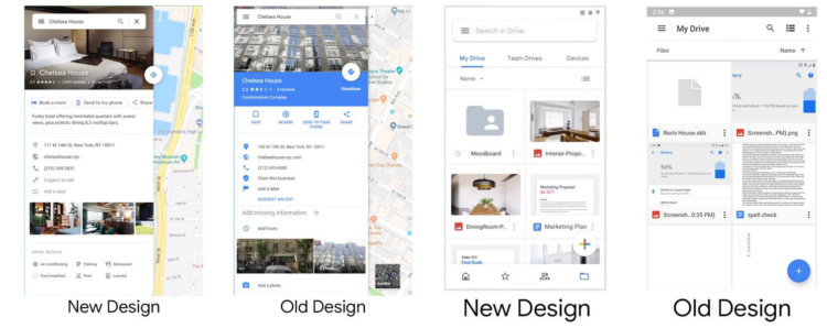 Представлены новые версии Google Maps, Gmail, Google Drive и Google Photos в стиле Material Design 2.0. Обновление Google Maps. Фото.