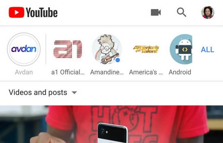Google начала превращать приложение YouTube для Android в Instagram. Фото.