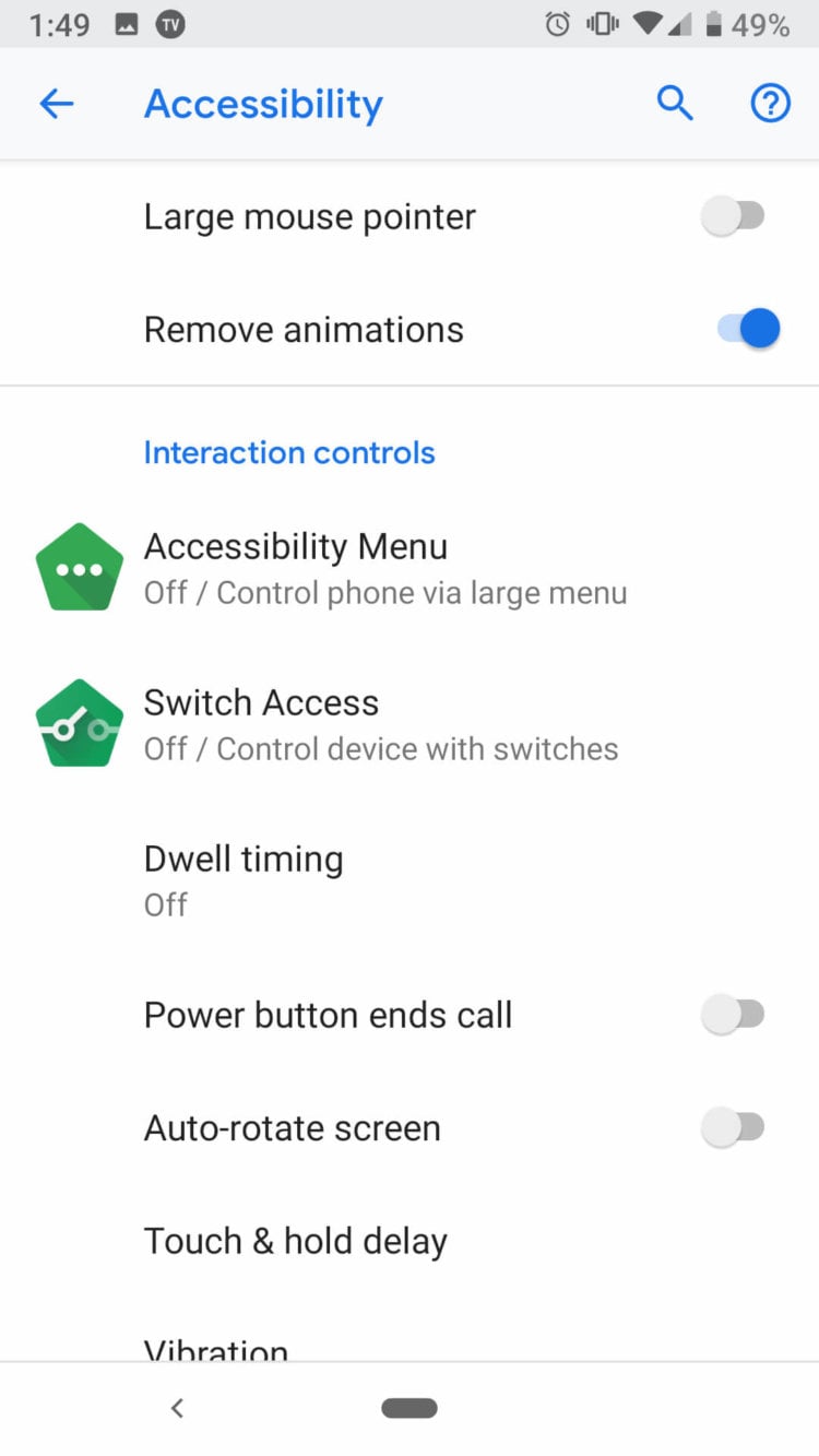 Как отключить замедляющую Android 9 Pie функцию. Отключение новой анимации Android 9 Pie. Фото.