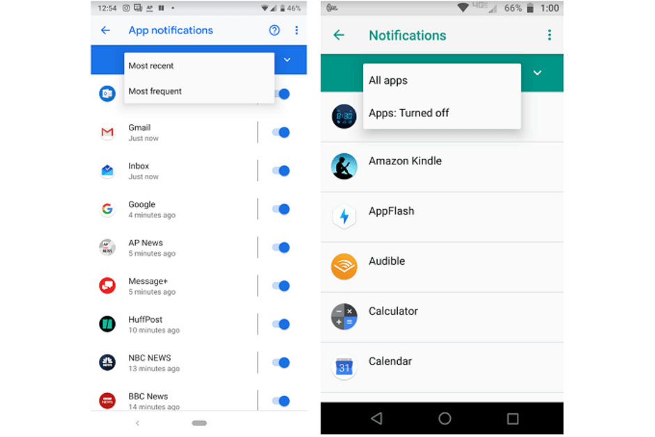 После обновления Android 9 Pie вновь станет доступен список приложений с отключенными уведомлениями