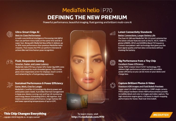 MediaTek представила Helio P70. Любителям фотоэффектов понравится. Технические характеристики процессора Helio P70 от MediaTek. Фото.