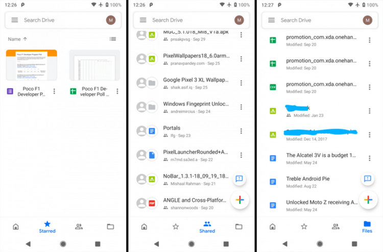 Google обновила приложение Google Drive для Android в стиле Material Design 2.0. Как изменился Google Drive. Фото.