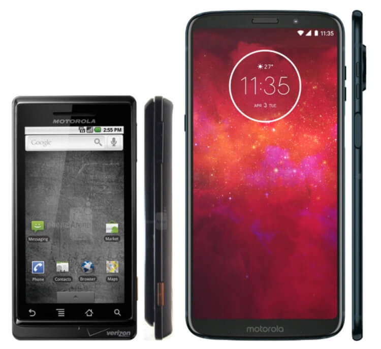 Сравниваем телефоны 2009 года с их современными преемниками. Motorola. Фото.