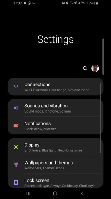 Внутри Samsung One UI на базе Android 9 Pie встречаются полупустые экраны. Зачем они нужны? Фото.