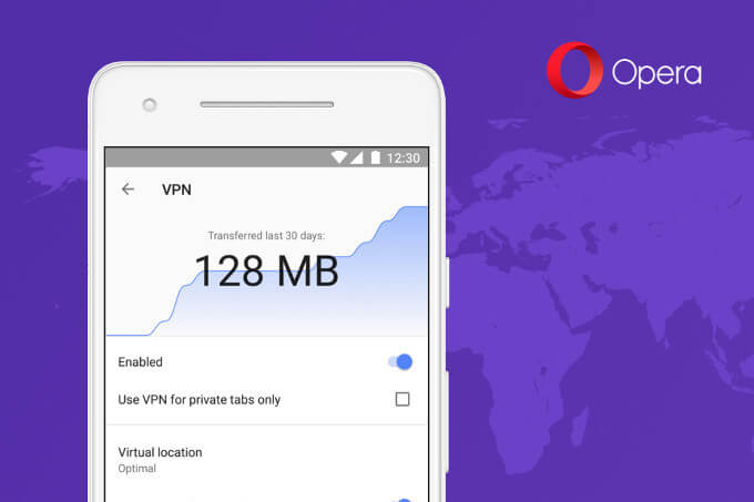 В Opera для Android появился бесплатный VPN. Фото.
