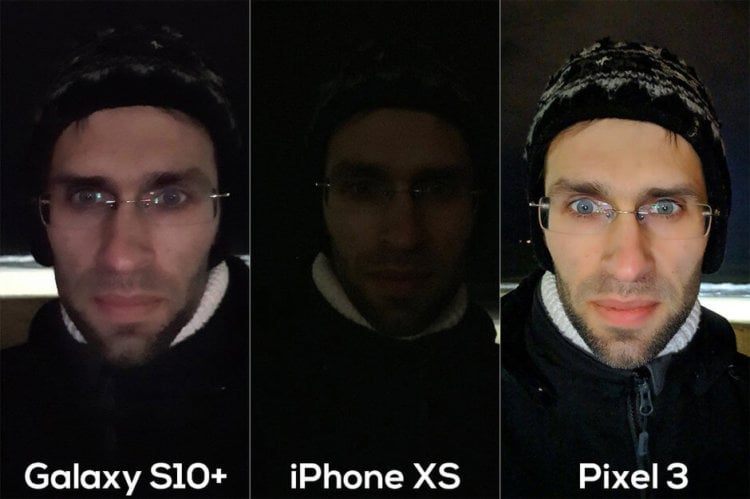 Galaxy S10+ vs Pixel 3 vs iPhone XS: чья камера лучше снимает ночью? Фото.