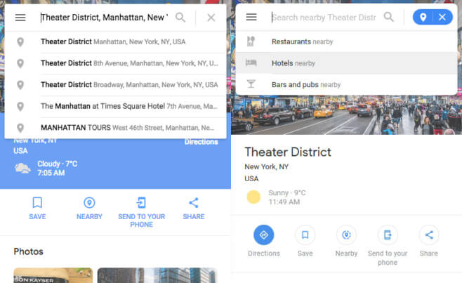 Google провела редизайн веб-версии Google Maps. Обновление Google Maps. Фото.