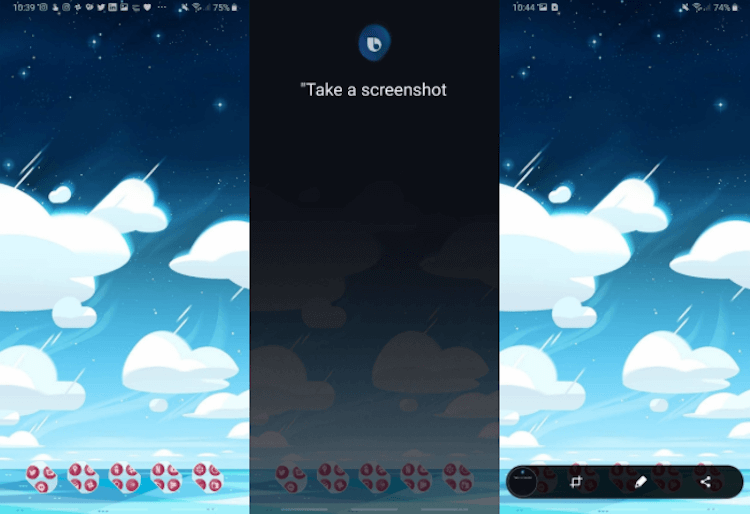 Как сделать скриншот на Galaxy S10. Bixby сделает все за вас. Фото.