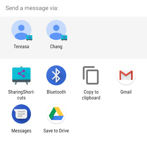 Топ-5 нововведений Android Q, которые давно есть в iOS. Избранные контакты в меню «Поделиться». Фото.