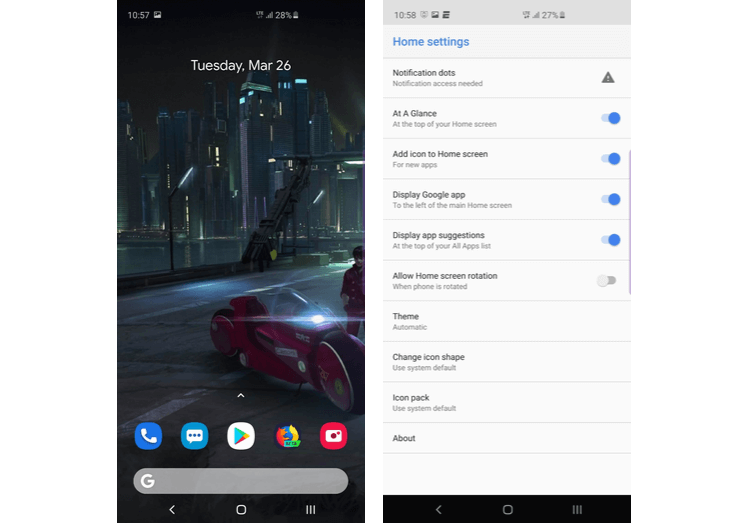 Как превратить Galaxy S10 в Google Pixel. 1. Заменяем домашний экран. Фото.