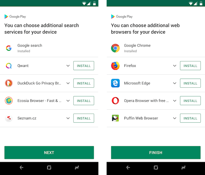 Google начала продвигать заменители своим приложениям через Google Play. Фото.