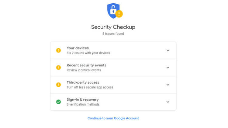Как узнать, хорошо ли защищен ваш Google-аккаунт. Как запустить проверку безопасности Google-аккаунта. Фото.