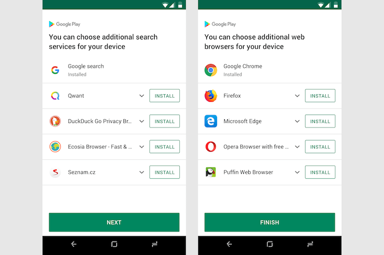 Google начала продвигать замену своим сервисам через Google Play. Чем заменить стандартный браузер в Android. Фото.