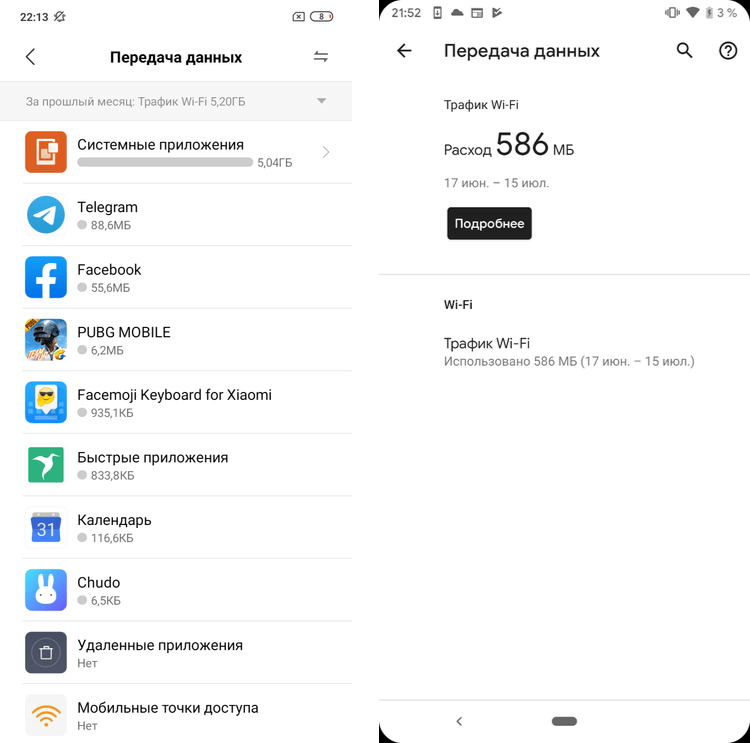 MIUI and Android data usage