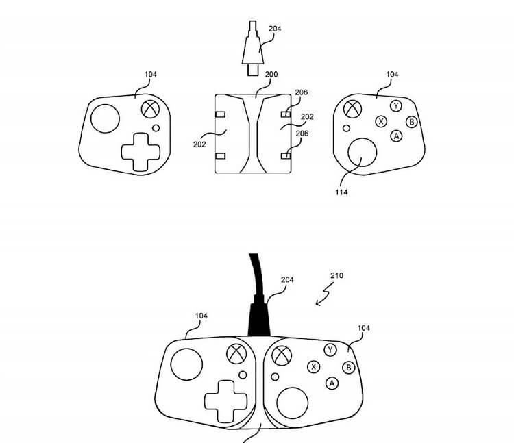 Необычные мобильные контроллеры от создателей Xbox. У Microsoft уже есть патент на контроллер для мобильных устройств. Фото.