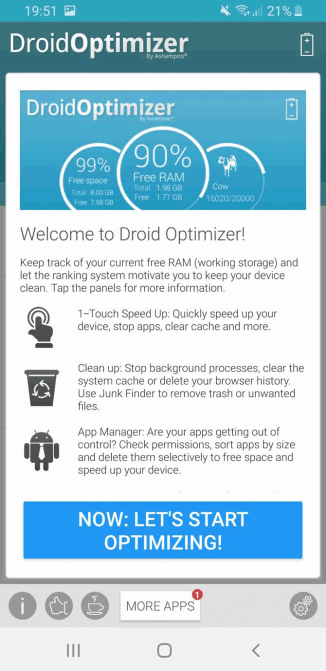 Android Cleaner Apps Droid Optimizer Splash