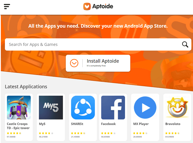 Безопасные сайты для скачивания Android-приложений. Что такое Aptoide. Фото.