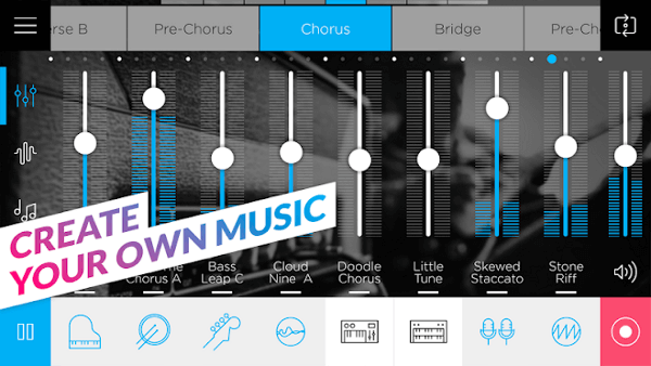 Лучшие программы для создания музыки на Android. Music Maker JAM. Фото.