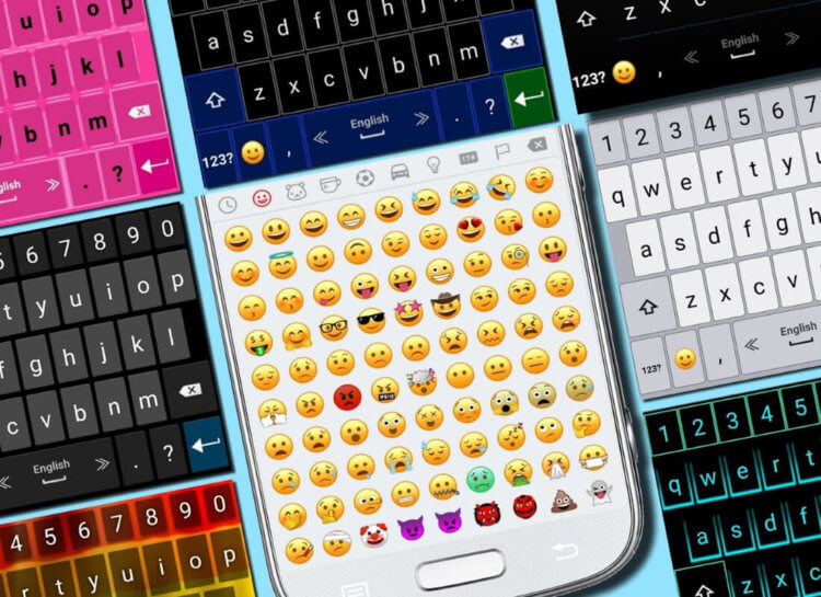iPhone 8 Emoji Keyboard Theme. Скриншот клавиатуры из Google Play. Фото.