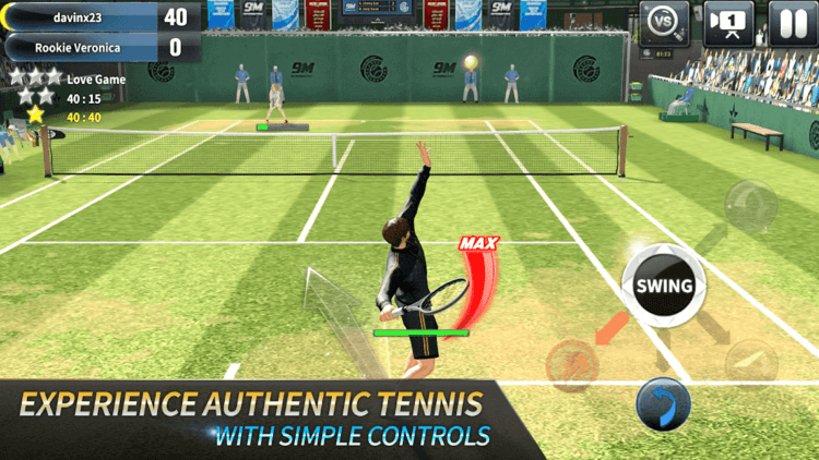 Лучшие игры для двоих на Android. Ultimate Tennis — Теннис большой — это хорошо. Фото.