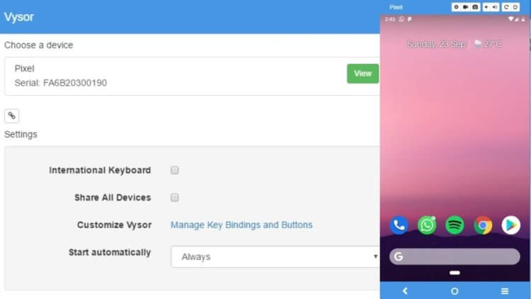 Как передать изображение с экрана Android-смартфона на ПК без root-прав. Vysor 5 — Очень удобное в использовании приложение. Фото.