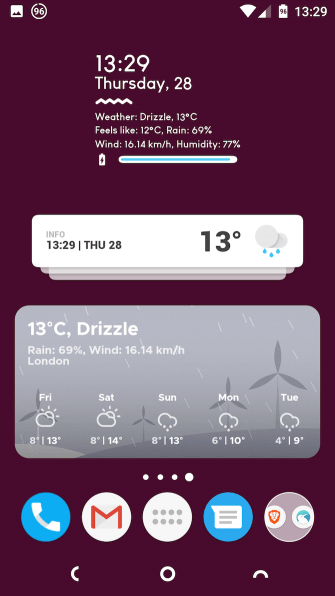 Лучшие виджеты для домашнего экрана вашего Android-смартфона. Overdrop Weather — Лучший погодный виджет. Фото.