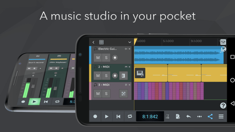 Лучшие программы для создания музыки на Android-устройствах. N-Track — Для сведения аудиодорожек. Фото.