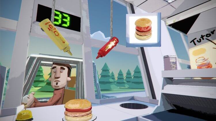 Экономический симулятор Perfect Burger VR. Соберите свой бургер. Фото.