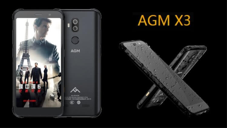Смартфон AGM X3. Сам смартфон тоже красивый, но при этом защищен. Фото.