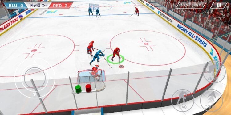 Хоккейный симулятор для Android. Можно играть в команде. Фото.