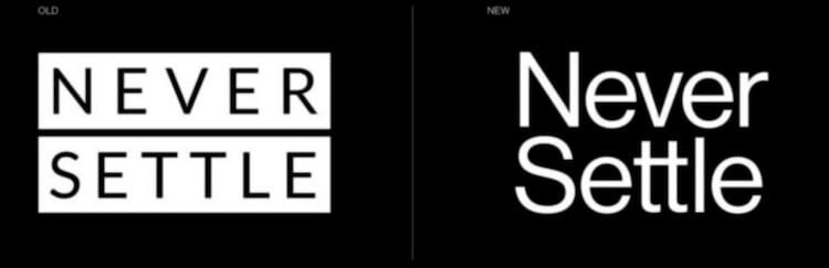 Новый OnePlus. На этот раз логотип. Так изменится написание знаменитой фразы. Слева старый вариант, а справа новый. Фото.