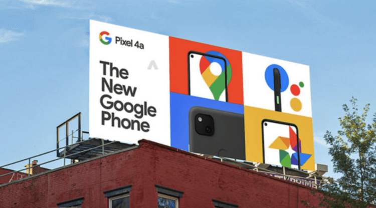 Сколько будет стоит Google Pixel 4a. Так выглядел один из плакатов. Фото.