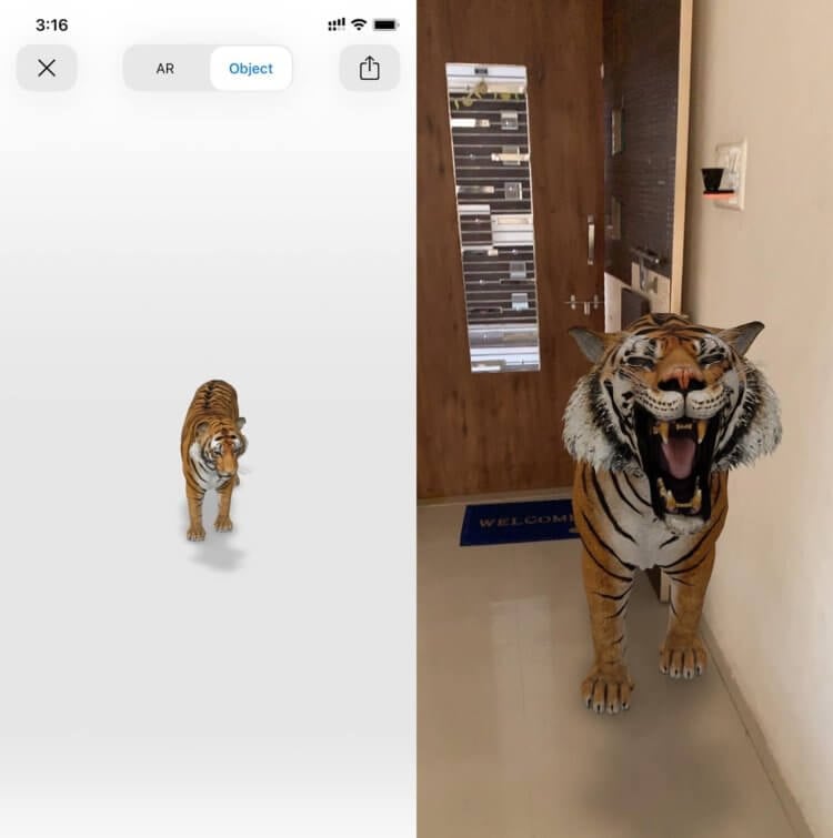 Как найти 3D-фигуры животных в Google. Животные в дополненной реальности довольно реалистичны. Фото.