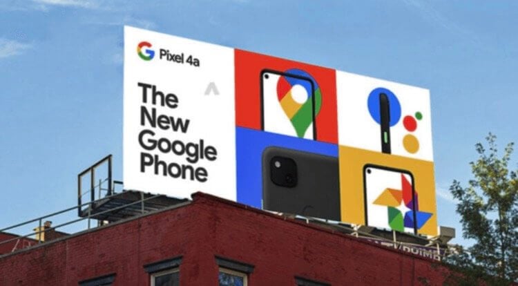 Google Pixel начал поступать в магазины. Такие плакаты «висели» на улице несколько недель назад. На самом деле это рендеры для визуализации дизайна. Фото.