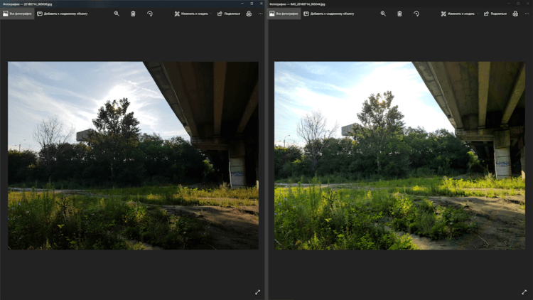 Дешёвые камеровофоны на андроид. Слева — пример обычного снимка, а справа — HDR+. Фото.