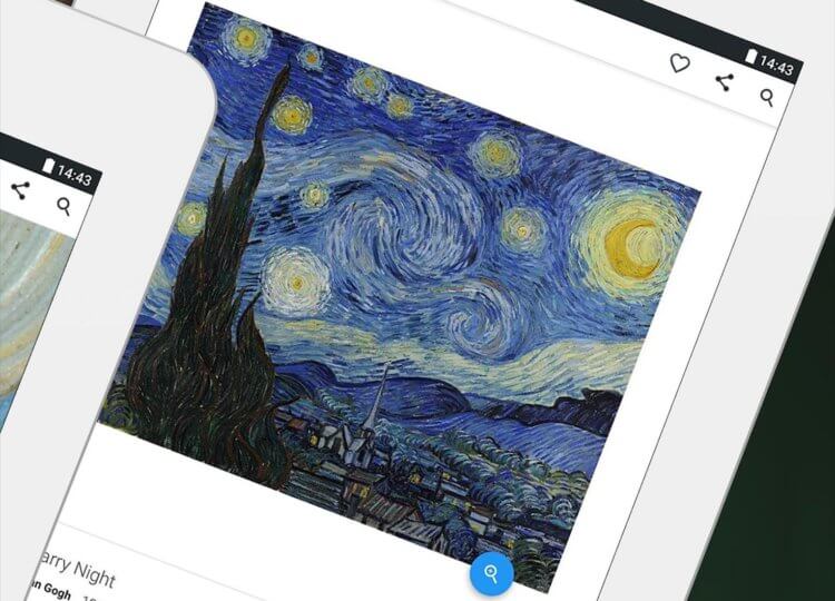 Google представила крутые эффекты для фотографий и селфи. Это «Звёздная ночь» Ван Гога. В приложении Art & Culture картину можно разглядеть даже лучше, чем в музее. Фото.